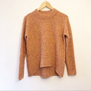 SUNDANCE Peach Rib Knit Marled Wool Blend Sweater